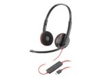 HP Poly Blackwire 3220 Stereo USB C Headset +USB-C/A Adapter