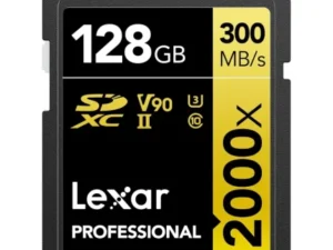 LEXAR CARTE SD SD2000X 128GB Professional 2000x SDHC™ UHS-II cardsup to 300MB/s read 260MB/s wr 12M