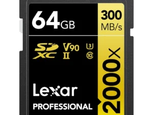 LEXAR CARTE SD SD2000X 64GB Professional 2000x SDHC™ UHS-II cardsup to 300MB/s read 260MB/s wr 12M