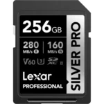 LEXAR CARTE SD SD Silver Pro 256GB Professional SILVER PRO SDXC™ UHS-II Cardup to 280MB/s read 12M