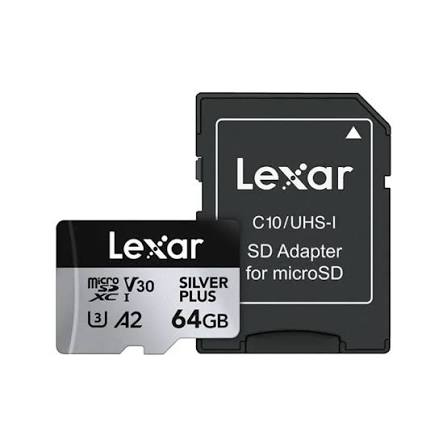 LEXAR CARTE SD MS Silver Plus 64GB Professional SILVER PLUS microSDXC™ UHS-I cardsup to 205MB 12M – Image 2