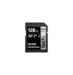 LEXAR CARTE SD SD1667X 128GB Professional 1667x SDXC™ UHS-II cardsup to 250MB/s read 120MB/s wr 12M
