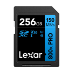 LEXAR CARTE SD SD800P 256GB Professional 800x PRO SDXC™ UHS-I cardsup to 150MB/s read 45MB/s 12M