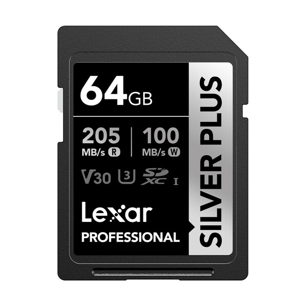 LEXAR CARTE SD MS Silver Plus 64GB Professional SILVER PLUS microSDXC™ UHS-I cardsup to 205MB 12M