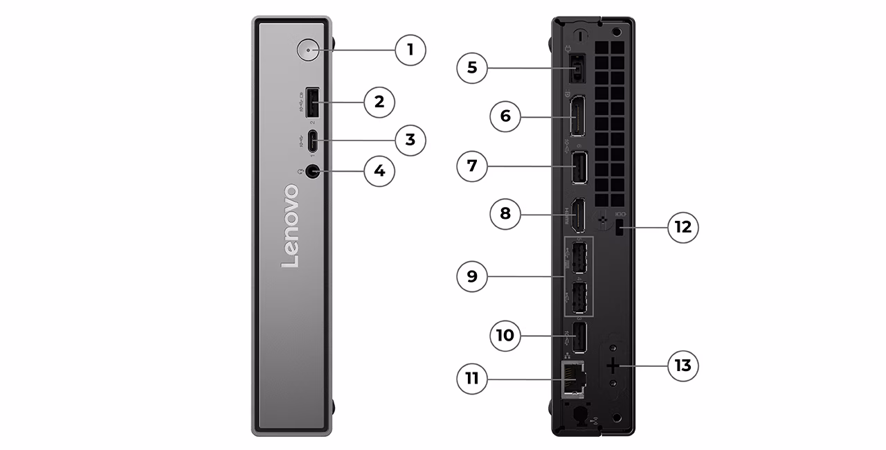 LENOVO DESKTOP TINY Thinkcenter Neo 50q Intel Core 7-240H 8 Go 512 Go SSD Freedos Noir 36M – Image 2
