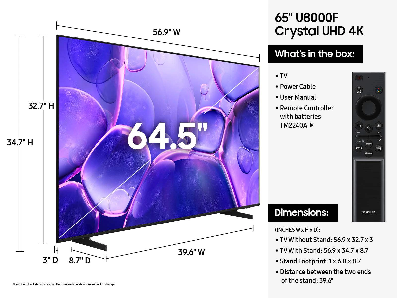 SAMSUNG Smart TV 4K UHD serie 8 65'' Android recepteur integré 12 Mois – Image 3